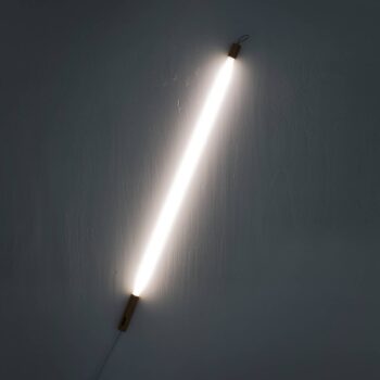 SELETTI LED svietidlo Linea, biele, drevené detaily, univerzálne