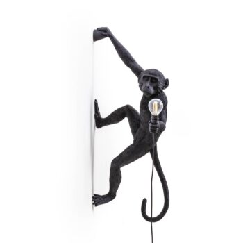 SELETTI Monkey Lamp dekoratívne nástenné svietidlo pravé čierne