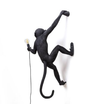 SELETTI Monkey Lamp dekoratívne nástenné svietidlo pravé čierne