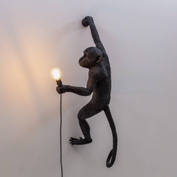 SELETTI Monkey Lamp dekoratívne nástenné svietidlo pravé čierne