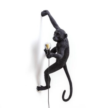 SELETTI Monkey Lamp dekoratívne nástenné svietidlo pravé čierne