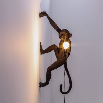 SELETTI Monkey Lamp dekoratívne nástenné svietidlo pravé čierne