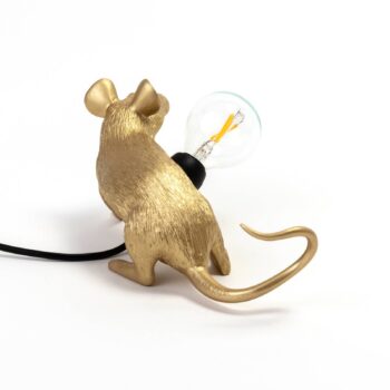 SELETTI Mouse Lamp LED dekoratívna lampa USB horizontálna zlatá