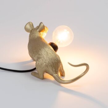 SELETTI Mouse Lamp LED dekoratívna lampa USB horizontálna zlatá