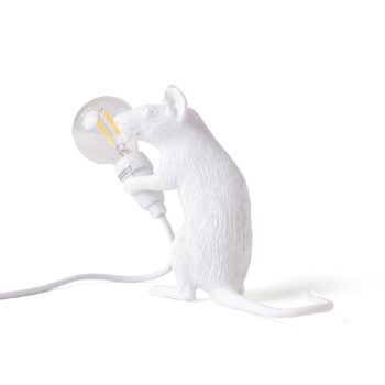 SELETTI Mouse Lamp LED dekoratívna lampa USB sediaca biela
