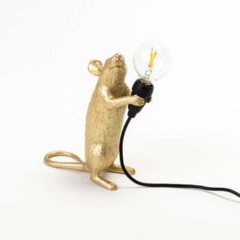 SELETTI Mouse Lamp LED dekoratívna lampa USB stojaca zlatá