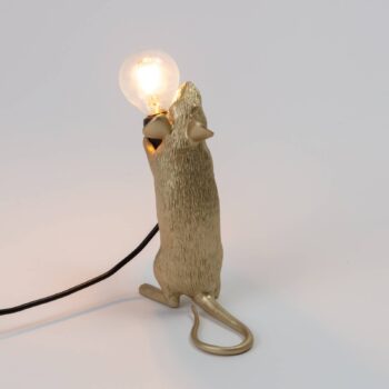 SELETTI Mouse Lamp LED dekoratívna lampa USB stojaca zlatá