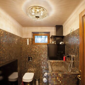 SHERATA – okrúhle stropné svietidlo zlaté 45 cm