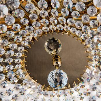 SHERATA – okrúhle stropné svietidlo zlaté 45 cm