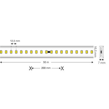 SLC LED pásik 230V kompletná sada IP65 5 m, 3 000K