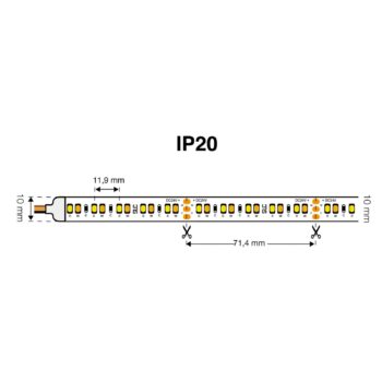 SLC LED-pásik laditeľný biely 827-865 10m 125W IP20