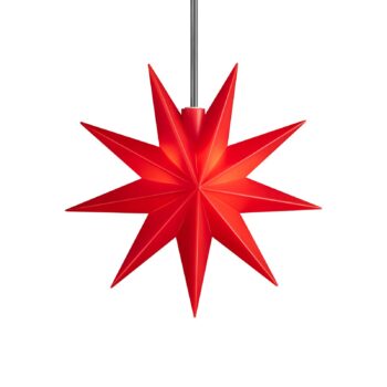 STERNTALER LED hviezda, červená, Ø 11 cm, 9-zubá, IP44, batéria