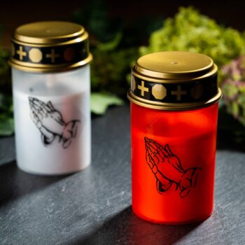 STERNTALER LED svietidlo na hrob, červené, výška 12 cm, IP44, batéria