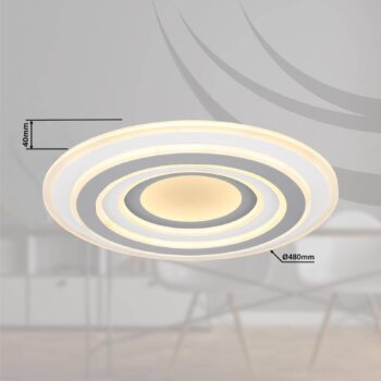 Sabatino LED stropné svietidlo, Ø 48 cm, biela/antracitová, CCT