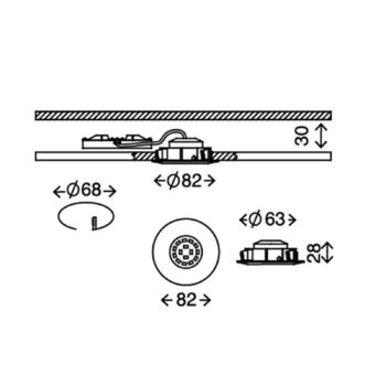 Sada 3 otočných zapustených LED svetiel Bert nikel