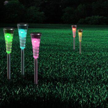 Sada 5 solárne svietidlo Navin s RGB zmenou farby