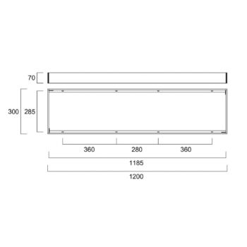 Sada montážnych rámov Sylvania pre LED panely, 120 x 30 cm