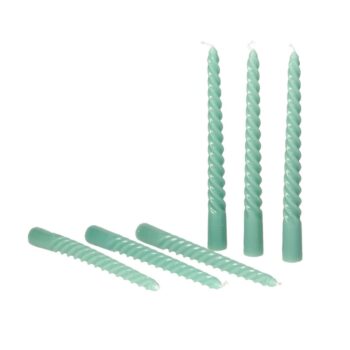 Sada sviečok Pazzo 6ks. green, 2 x 20 cm