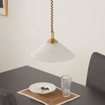 Saturn nastaviteľná závesná lampa vzhľad mosadz