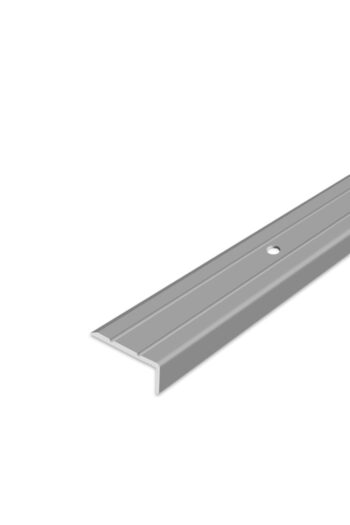 Schodová hrana vŕtaná - Strieborná 24,5x10 mm 2,7 m