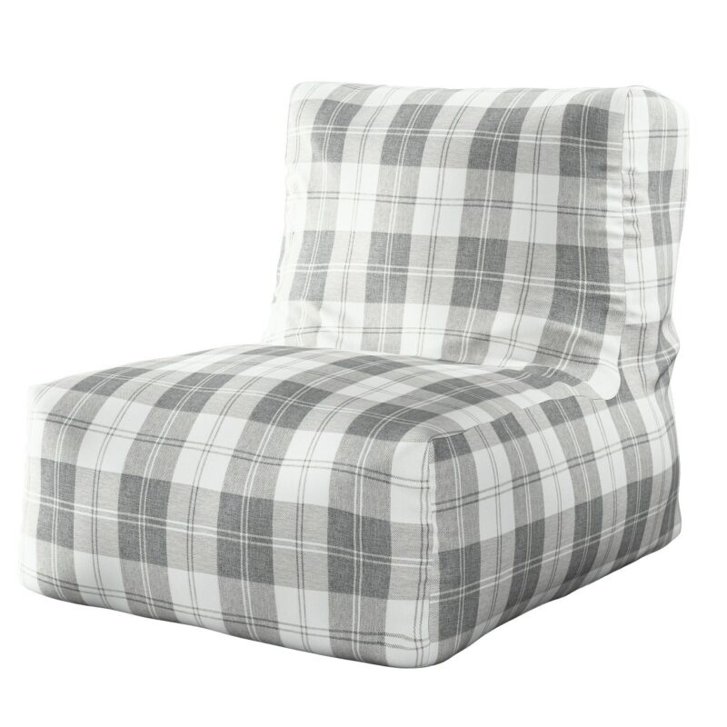 Sedací vak v tvare kresla - jednofarebný, sivo - biele káro, 87 x 31 x 75 cm, Edinburg, 115-79 Sedací vak v tvare kresla - jednofarebný, sivo - biele káro, 87 x 31 x 75 cm, Edinburg, 115-79
