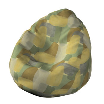 Sedací vak + výplň, geometrické vzory v zeleno - hnedých farbách, Ø60 x 105 cm, Vintage 70's, 143-72