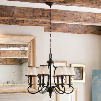 Šesť-plameňový visiaci luster Plymouth