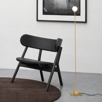 Severná stojacia lampa Snowball, mosadz
