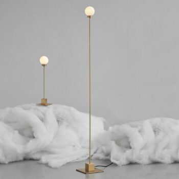 Severná stojacia lampa Snowball, mosadz