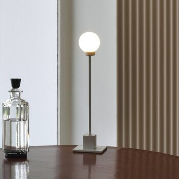 Severná stolová lampa Snowball, biela