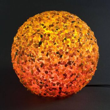 Sférická jantárová stolová lampa LED