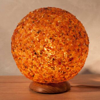Sférická jantárová stolová lampa LED