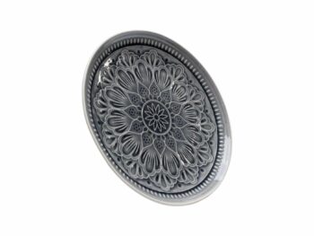 Sicilia Mandala tanier sivý Ø27cm