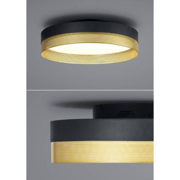 Sieťové stropné svietidlo LED, Ø 45 cm, čierna/zlatá