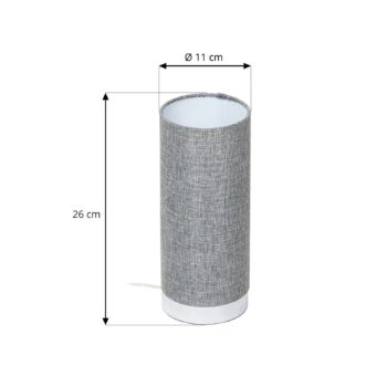 Sivá stolná lampa ronja s chrómovým podstavcom