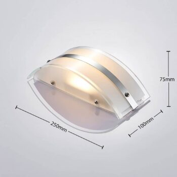 Sklená nástenná lampa Zinka s LED, 25 cm