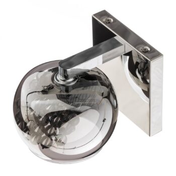 Sklená nástenná lampa s kryštáľmi