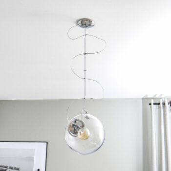 Sklenená závesná lampa Artemide Miconos chróm