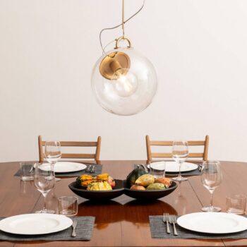 Sklenená závesná lampa Artemide Miconos mosadz