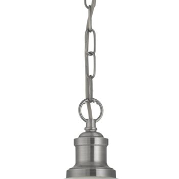 Sklenená závesná lampa Bistro, 1-pl, striebro
