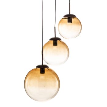 Sklenená závesná lampa Varus jantár 3-pl Ø 51 cm