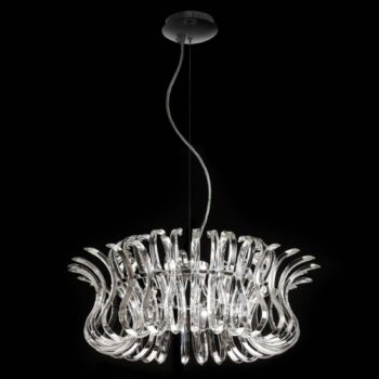 Sklenená závesná lampa Wave s priemerom 65 cm