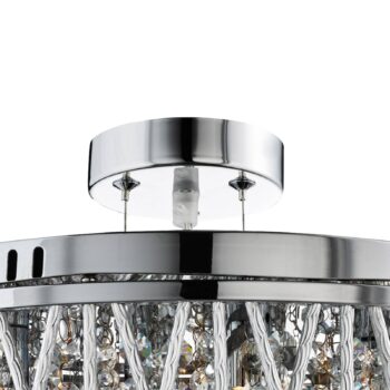 Sklenenými krištáľmi zdobená závesná lampa Elise