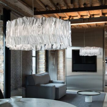 Slamp Accordéon závesné LED, strieborné, 3 000 K