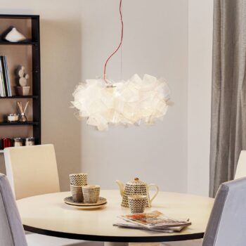 Slamp Clizia Pixel lampa, červená kábel, Ø 53 cm