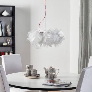 Slamp Clizia Pixel lampa, červená kábel, Ø 53 cm