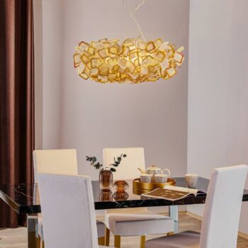 Slamp Clizia závesná lampa, Ø 78 cm, oranžová