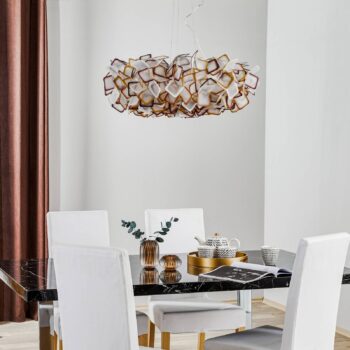 Slamp Clizia závesná lampa, Ø 78 cm, oranžová