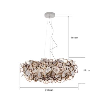 Slamp Clizia závesná lampa, Ø 78 cm, oranžová