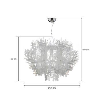 Slamp Fiorella – dizajnérska závesná lampa, biela